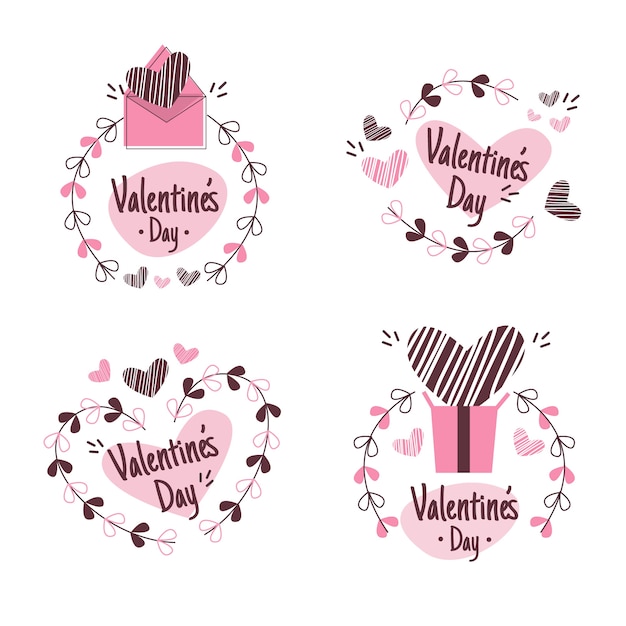 Collection D'insignes De La Saint-valentin