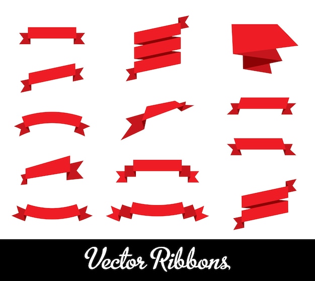 Vecteur gratuit collection de jeu de rubans vectoriels