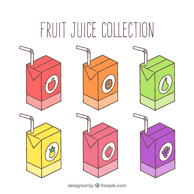 Vecteur gratuit collection de jus de fruits