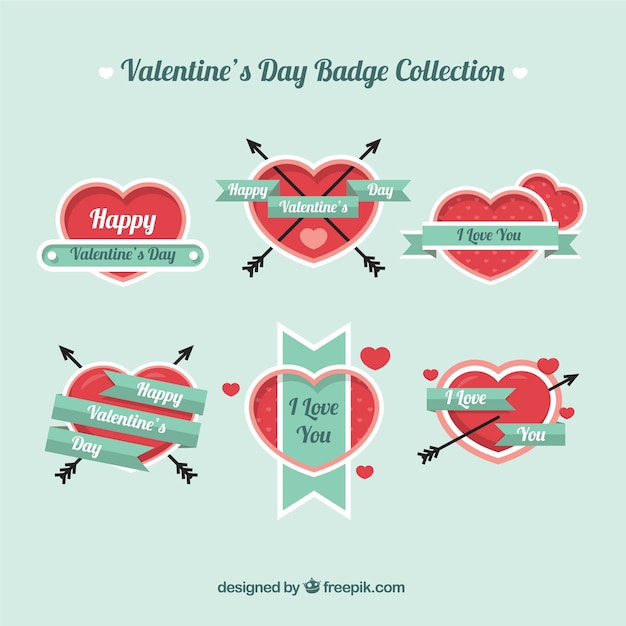 Collection De Label / Badge Journée Design Plat Saint-valentin