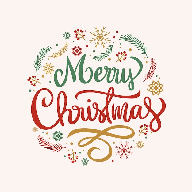Collection de lettrage de voeux de noël dessinés à la main