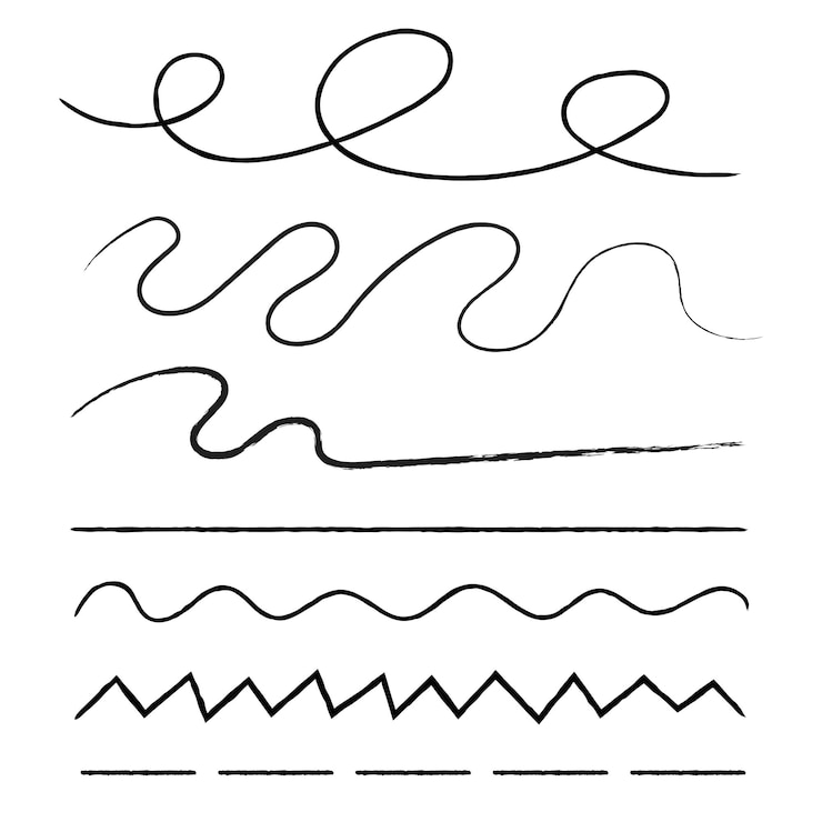 Vecteur gratuit collection de lignes de coup de pinceau