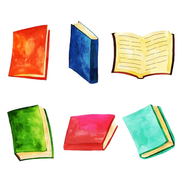 Collection de livres aquarelle