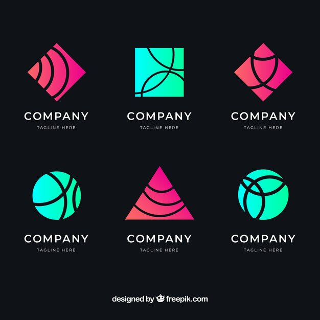 Collection de logo abstrait dégradé