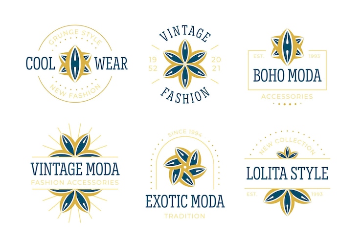 Vecteur gratuit collection de logo d'accessoires de mode design plat
