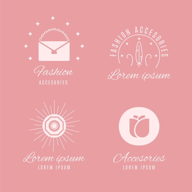 Collection de logo d'accessoires de mode plat