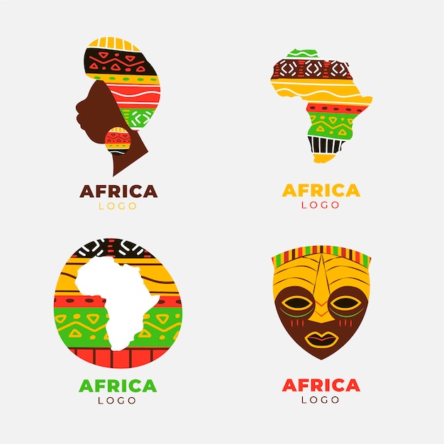 Vecteur gratuit collection de logo afrique