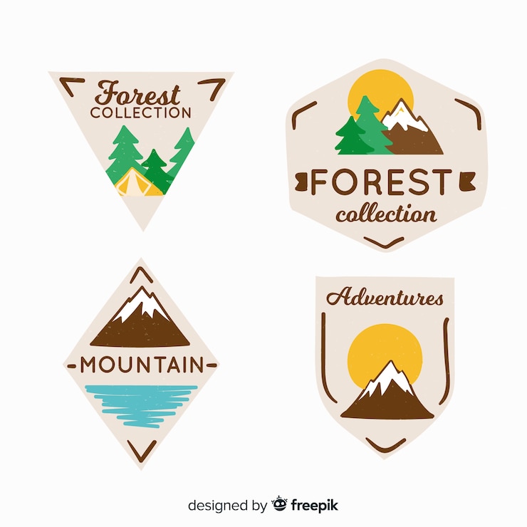 Vecteur gratuit collection de logo d&#39;aventure