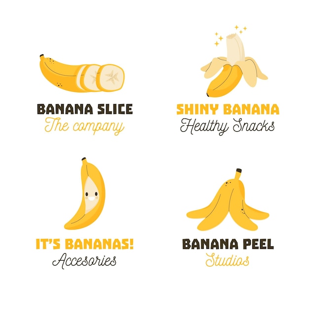 Vecteur gratuit collection de logo de banane