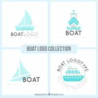 Vecteur gratuit collection logo bateau moderne