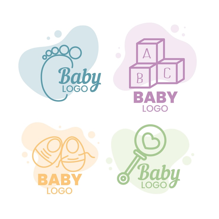 Vecteur gratuit collection de logo de bébé
