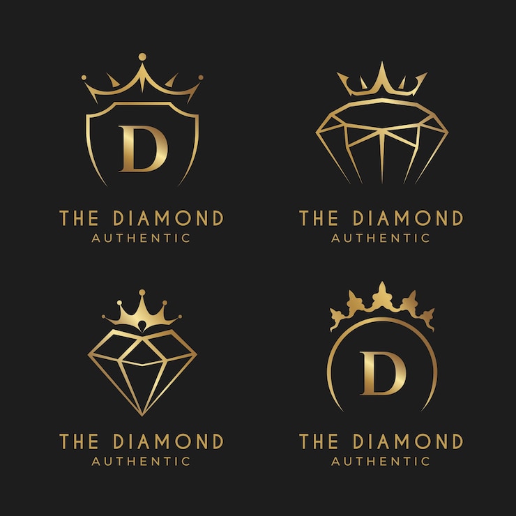 Vecteur gratuit collection de logo de bijoux dorés dégradés