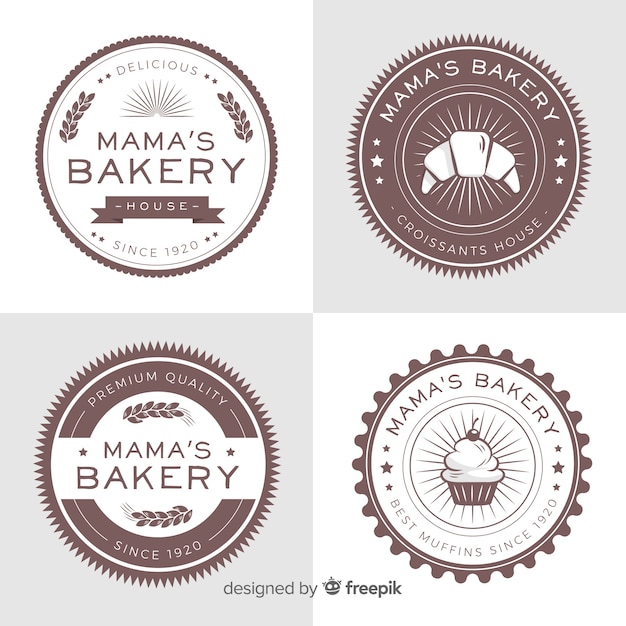 Vecteur gratuit collection de logo de boulangerie