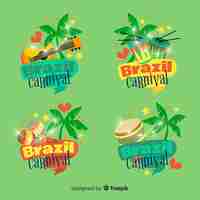 Vecteur gratuit collection de logo de carnaval brésilien