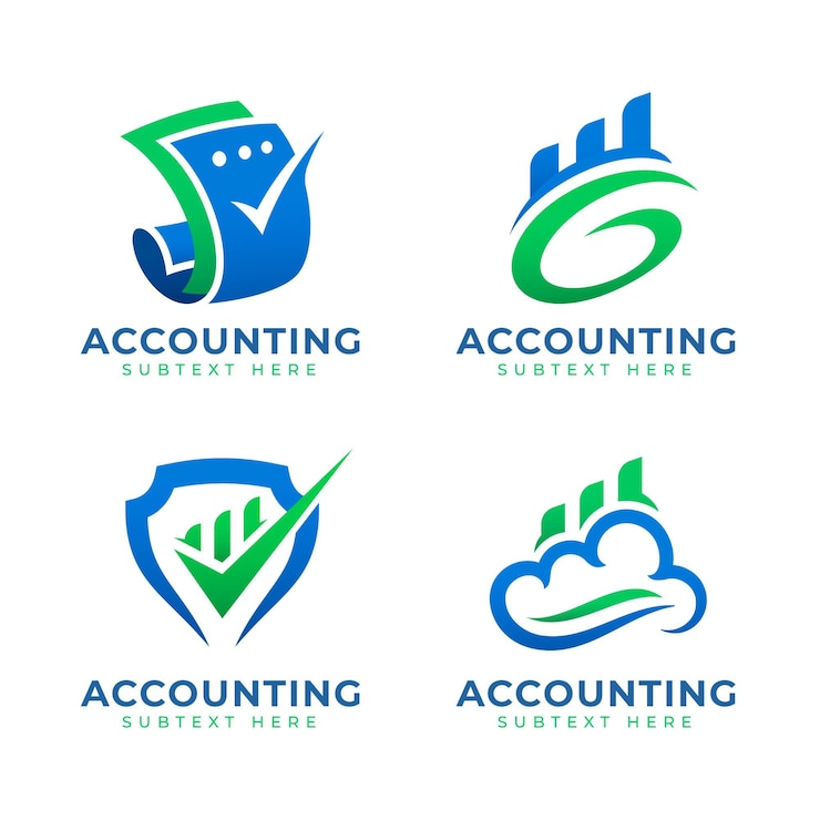 Vecteur gratuit collection de logo comptable plat