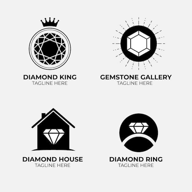 Vecteur gratuit collection de logo de diamant