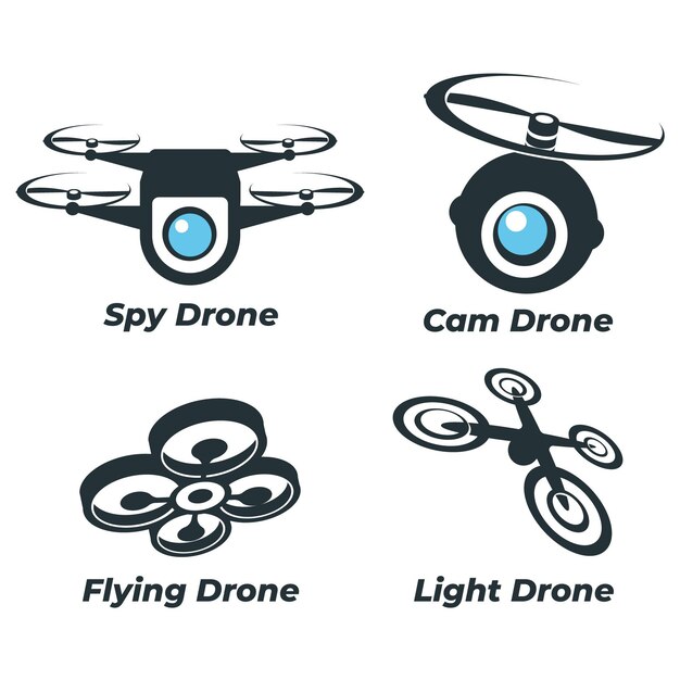 Collection De Logo De Drone Plat