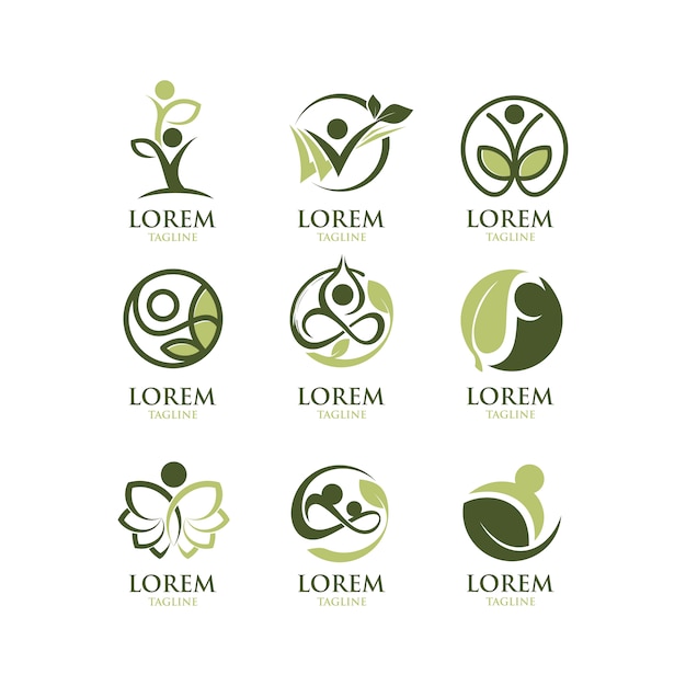 Vecteur gratuit collection de logo écologique