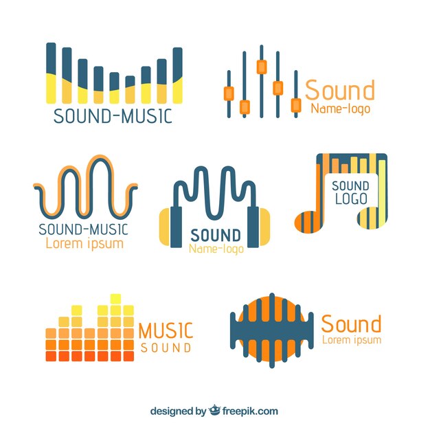 Collection de logo Equalizer avec un design plat