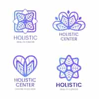 Vecteur gratuit collection de logo holistique dégradé