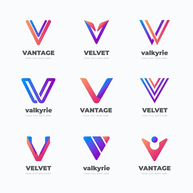 Vecteur gratuit collection de logo lettre v