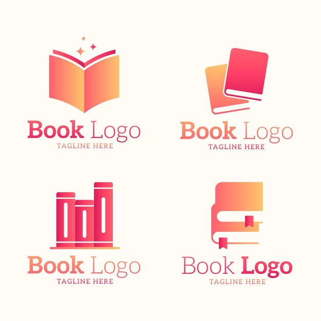 Vecteur gratuit collection de logo de livre design plat