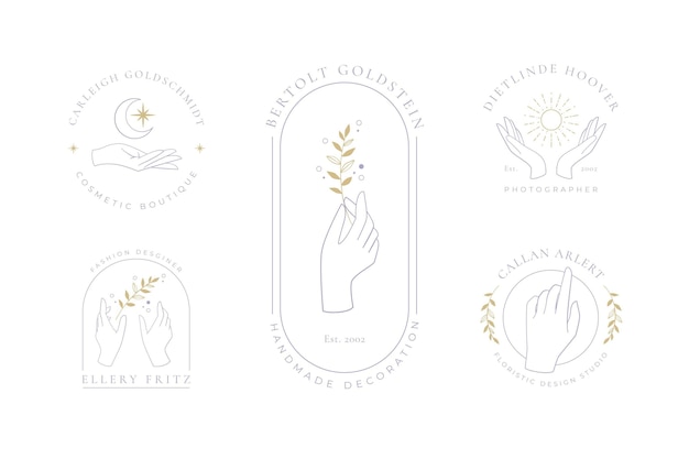 Collection de logo de mains minimalistes
