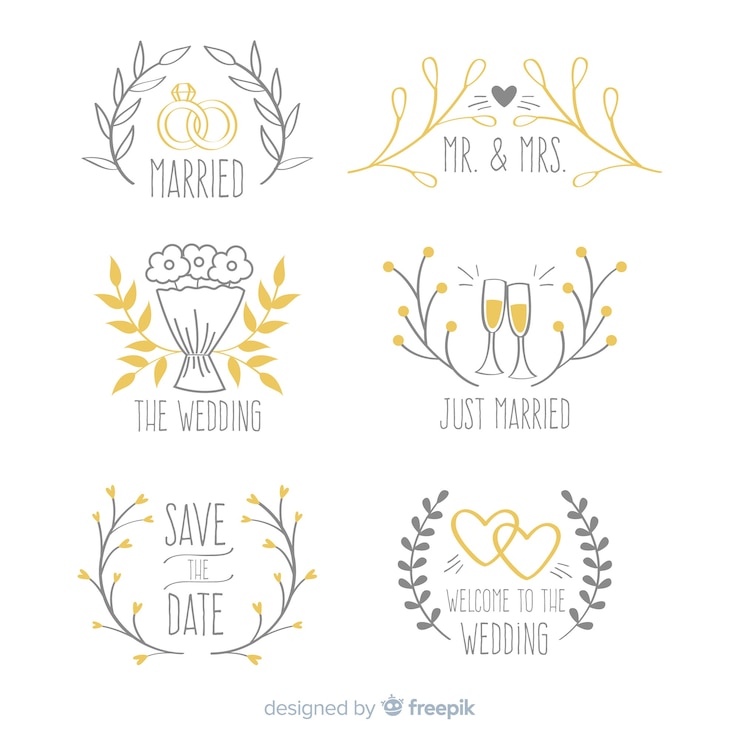 Vecteur gratuit collection de logo de mariage