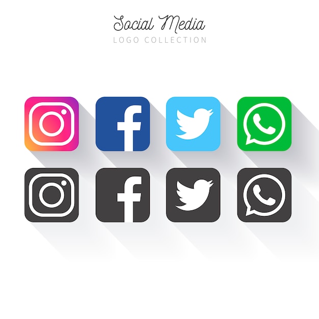 Collection de logo de médias sociaux populaires