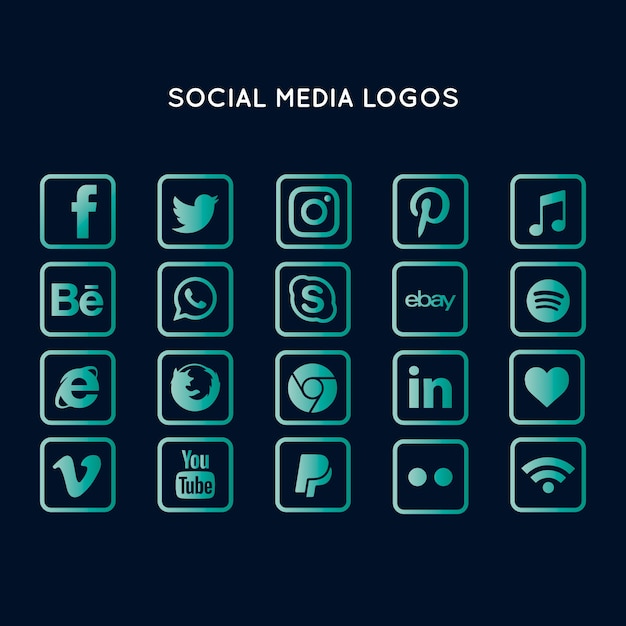 Collection de logo de médias sociaux