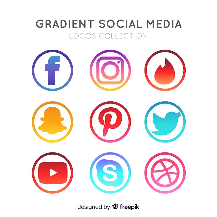Vecteur gratuit collection de logo de médias sociaux