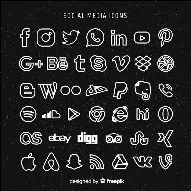 Collection de logo de médias sociaux