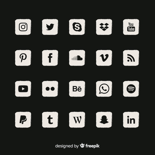 Collection de logo de médias sociaux