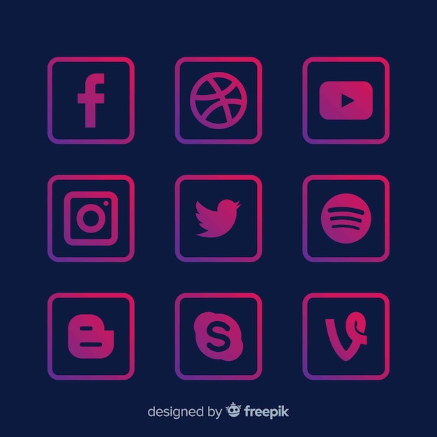 Vecteur gratuit collection de logo de médias sociaux