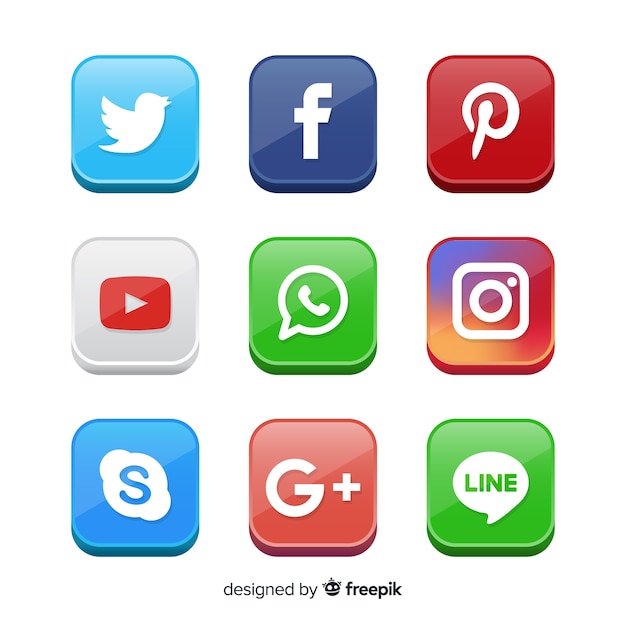 Collection de logo de médias sociaux