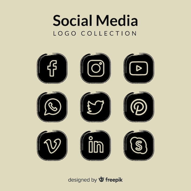 Vecteur gratuit collection de logo de médias sociaux