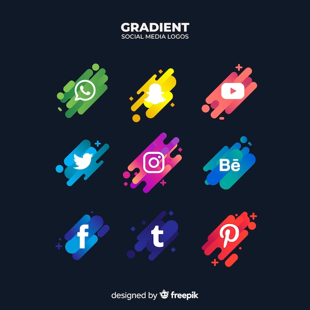 Vecteur gratuit collection de logo de médias sociaux