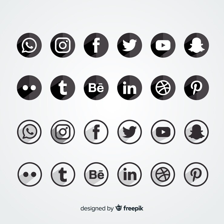 Vecteur gratuit collection de logo de médias sociaux
