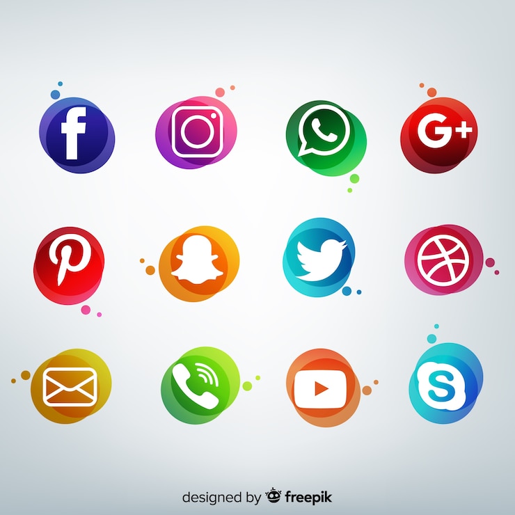Vecteur gratuit collection de logo de médias sociaux
