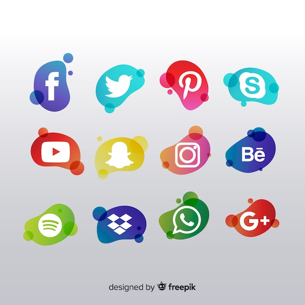 Collection de logo de médias sociaux