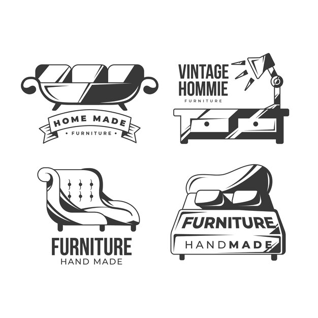 Collection de logo de meubles rétro