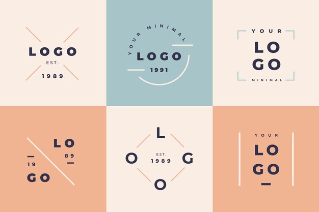 Collection de logo minimal avec des couleurs pastel