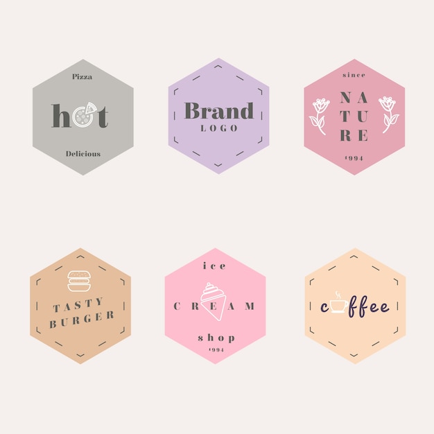 Collection De Logo Minimal Avec Des Couleurs Pastel