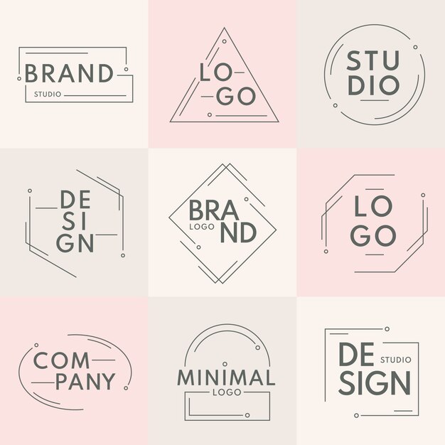 Collection de logo minimal avec des couleurs pastel