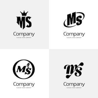 Collection de logo ms design plat