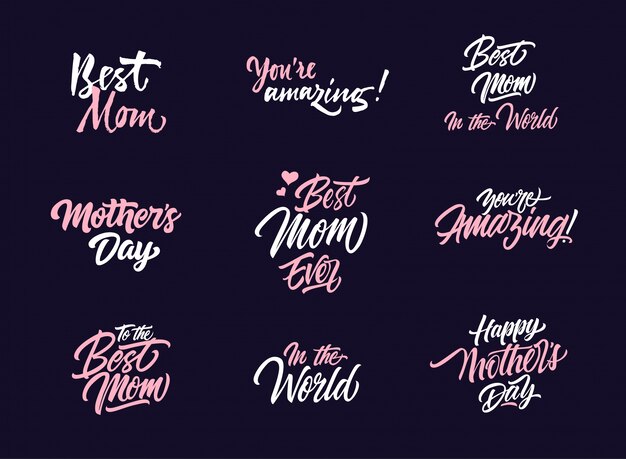 Collection de logo pour la fête des mères
