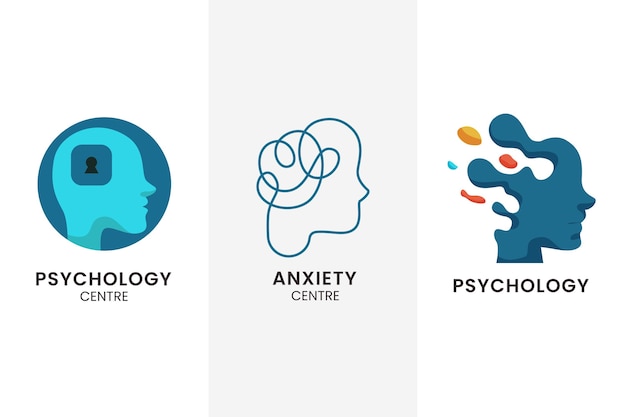Collection de logo de santé mentale design plat