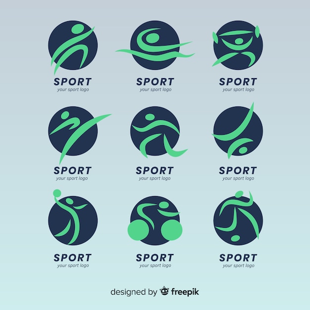 Vecteur gratuit collection de logo sport moderne