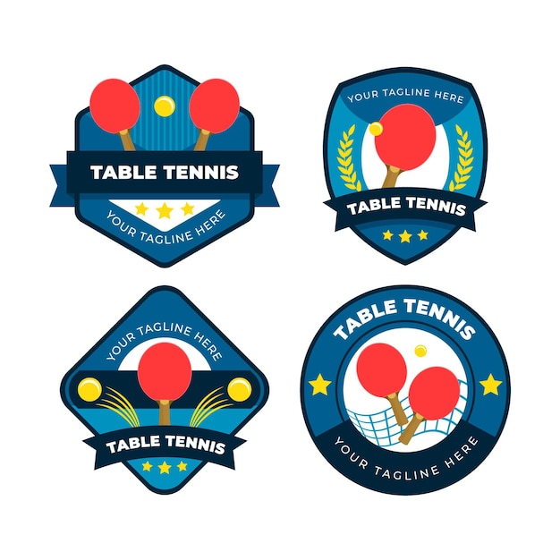 Vecteur gratuit collection de logo de tennis de table