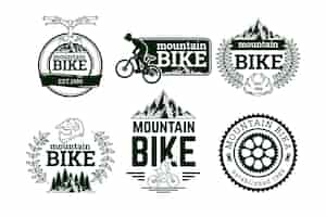 Vecteur gratuit collection de logo de vélo dessiné à la main